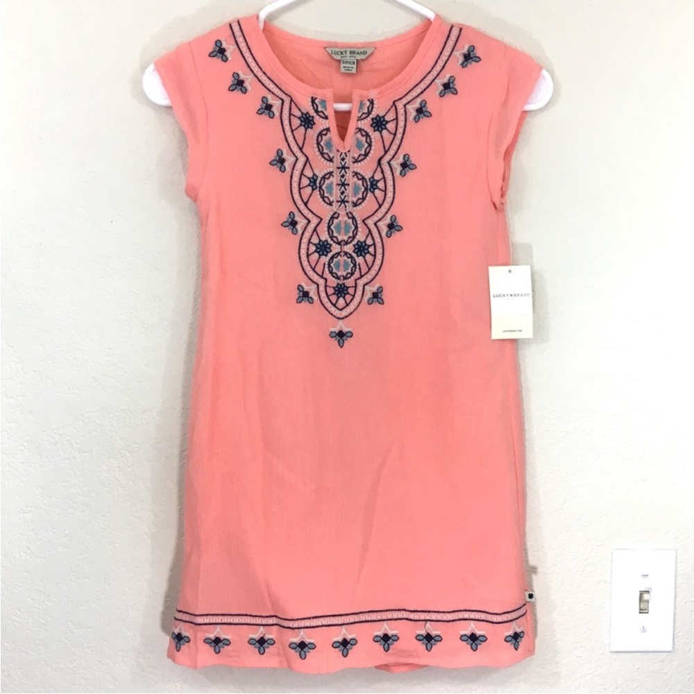 Girls' Pink Embroidered Dress